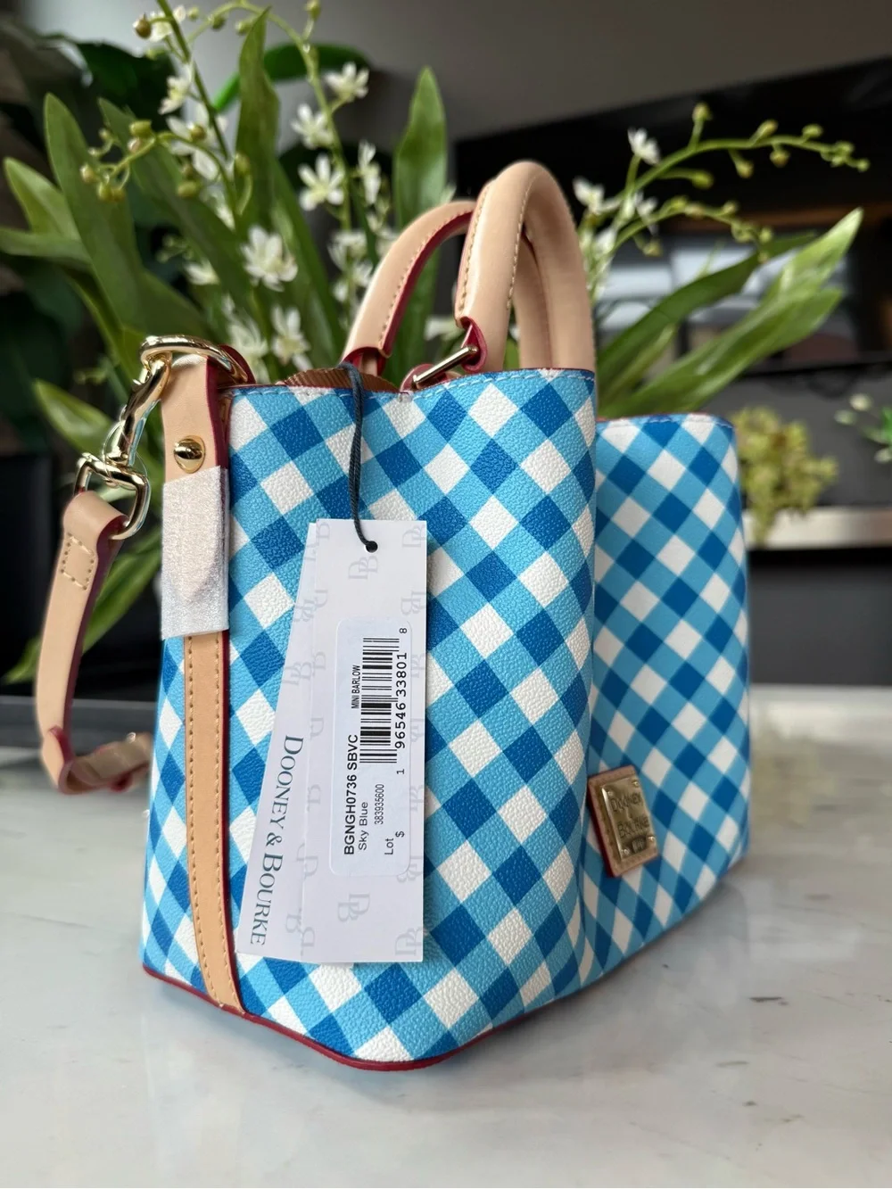 New Dooney & Bourke Mini Barlow Cotton/Leather Bag